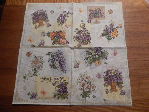 Ubrousek na decoupage - motivy květin