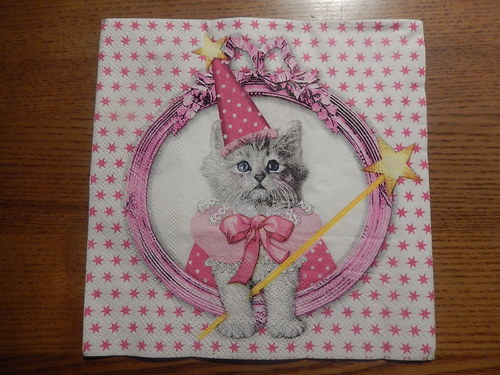 Ubrousek na decoupage - kočka kouzelnice — foto 1