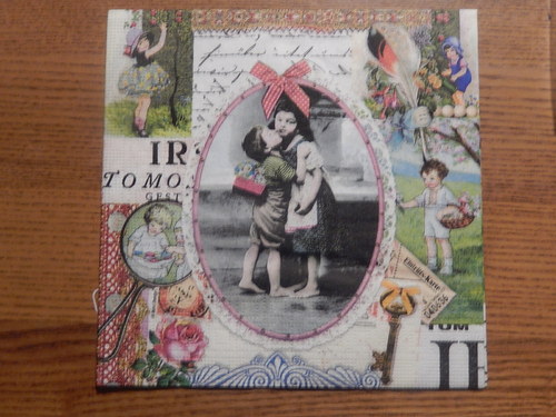 Ubrousek na decoupage - děti a jaro