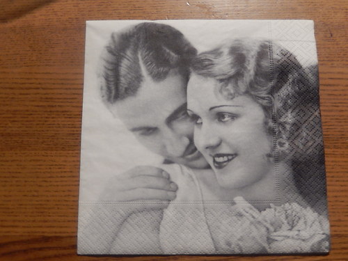 Ubrousek na decoupage - láska vintage