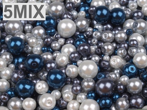 Voskované perly - mix 4-12 mm - 500g