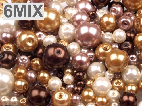 Voskované perly - mix 4-12 mm - 500g