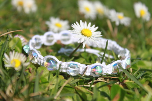 Něžný.. Náramek makramé/shamballa — foto 1