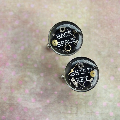 Old typewriter cufflinks — foto 1