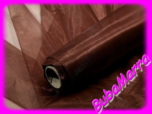 ~ ORGANZA ~ šíře 36-37 cm ~ TMAVĚ HNĚDÁ