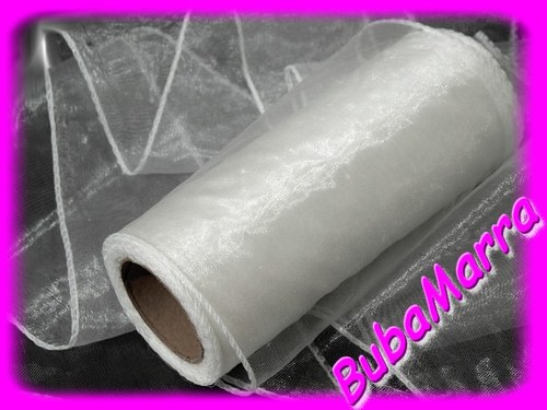 ~ ORGANZA ~ šíře 22 cm ~ SVATEBNÍ ~ BÍLÁ — foto 1