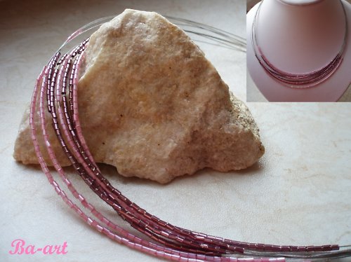 Kolekce "ELEGANT" - růžovofialový náhrdelník — foto 1