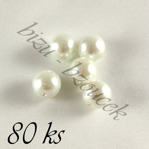 Bílé voskované perle - 4mm - 80ks — foto 1