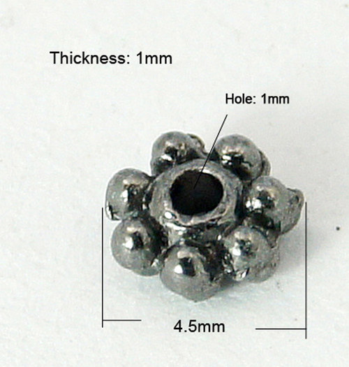 Kovový korálek/ gunmetal/ 4mm/ 25ks