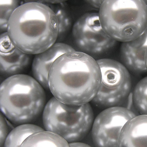 10 mm voskové perle světle šedé 10 ks