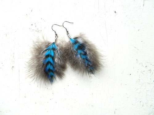 Peříčkové náušnice - kolekce "marabou" — foto 1