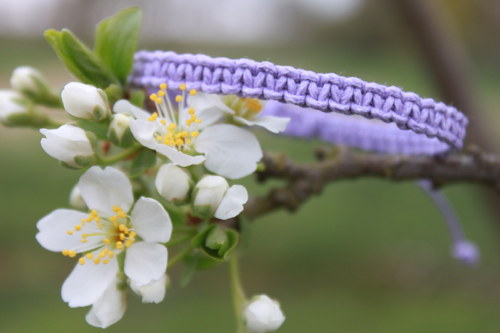 Levandulový.. Náramek makramé/shamballa — foto 1
