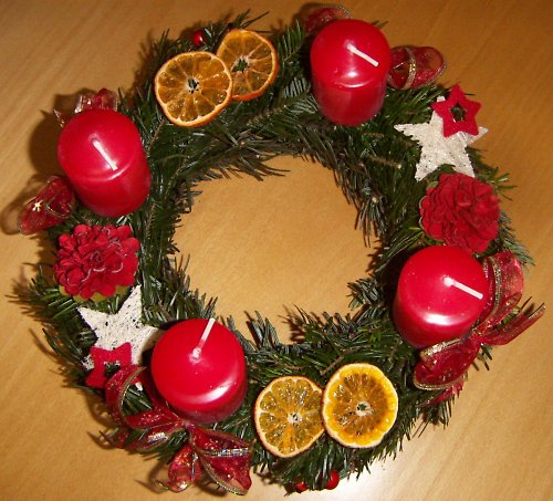 Adventní věnec červený — foto 1