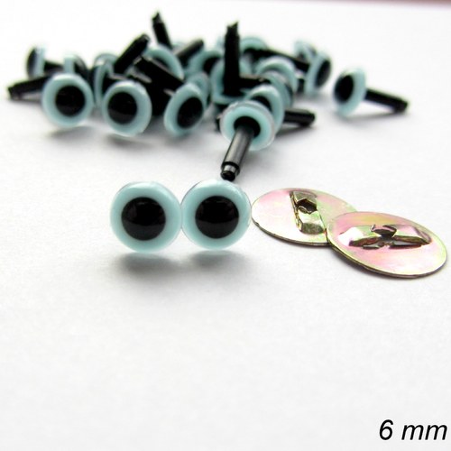 Bezpečnostní oči - modré (světlé) 6 mm — foto 1