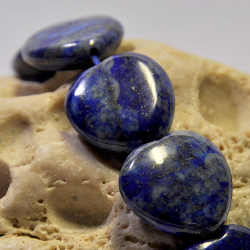 LA224/2 Lapis lazuli - srdce 21 mm — foto 1