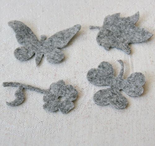 Výseky filcové - sada 4 ks, 2mm, šedý mramor