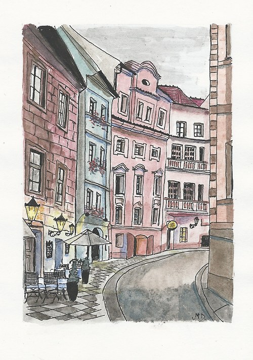 Akvarel ulice — foto 1