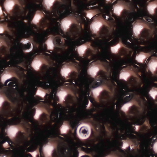6 mm voskové perle tmavě hnědé 45 ks