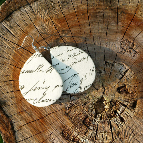Textilní náušnice - Dopis — foto 1