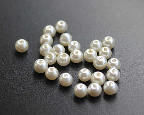 4 mm voskové perle smetanové 100 ks