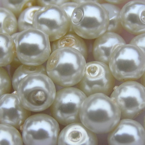 8 mm voskové perle smetanové 20 ks