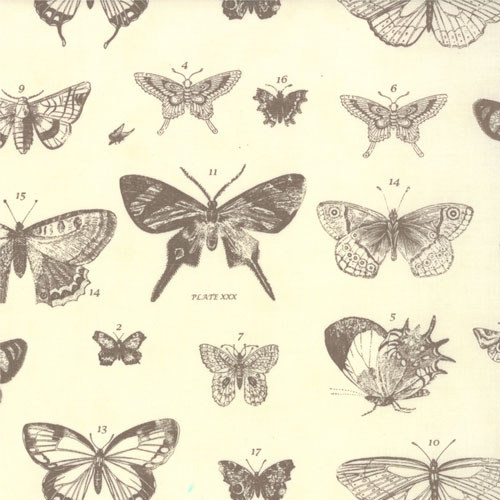 Látka MODA Papillon smetanová s motýlky — foto 1