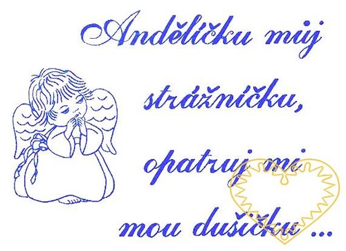 Nástěnná textilní kuchařka - Andělíčku můj