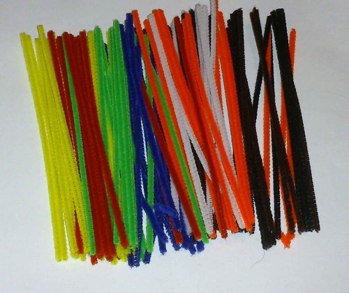 5 ks chlupatých drátků 3 mm x 15 cm, mix barev