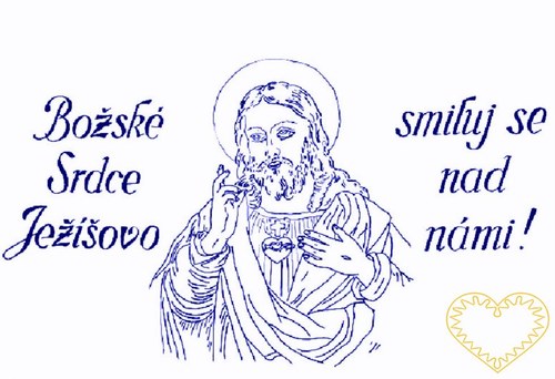 Nástěnná textilní kuchařka - Božské srdce Ježíšovo