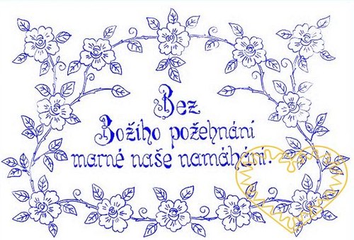 Nástěnná textilní kuchařka - Bez božího požehnání