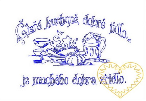 Nástěnná textilní kuchařka - Čistá kuchyně