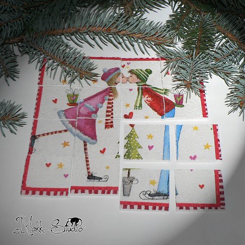Puzzle vánoční pusa — foto 1