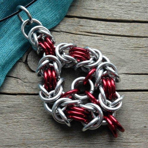 Slza - byzantine red & silver