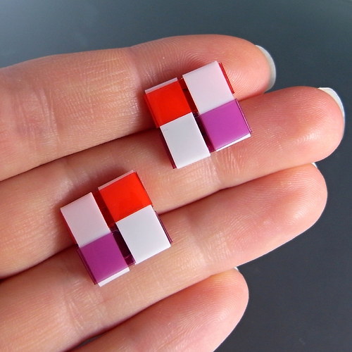 Upcycling: Náušnice Bílo-Růž-různé barvy (6 druhů)