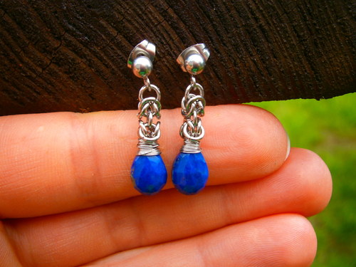 Náušnice lapis lazuli — foto 1