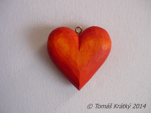 Vyřezávané srdce (oranžová)