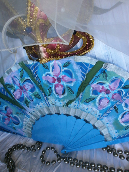 Luxusní vějíř - Light breeze blue — foto 1