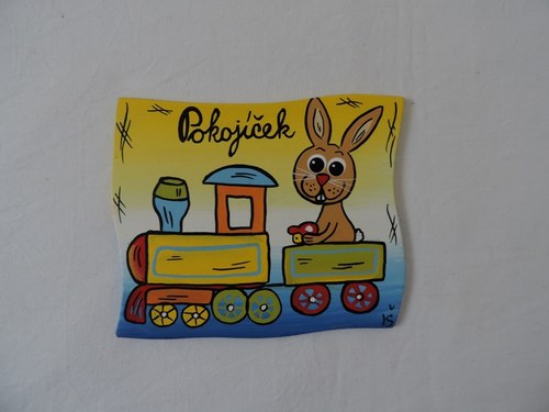 Cedulka na dveře-zajíček pokojík