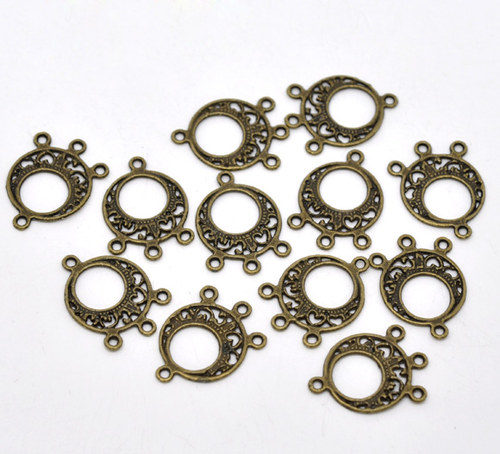 Ramínko kruhové 1:3, bronz/ 26x19mm/ 10ks