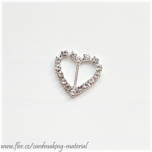 Štrasová spona- srdíčko — foto 1