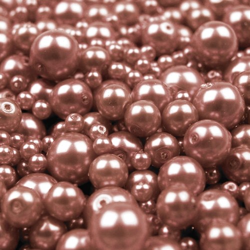Voskované perly MIX velikostí cca Ø4-12mm - 10 ks