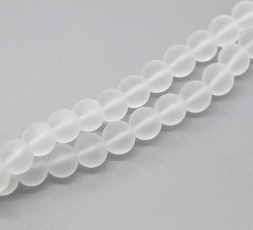 Skleněné korálky zamrzlé/ čiré/ 10mm/ 10ks