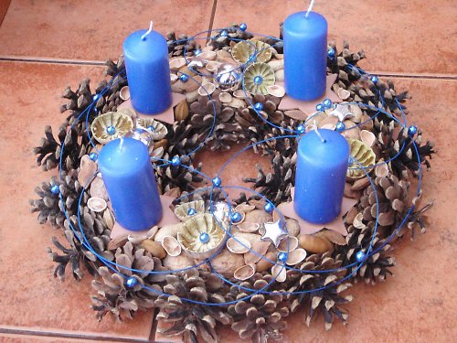 Adventní věnec zamotaný modrý - 33 — foto 1