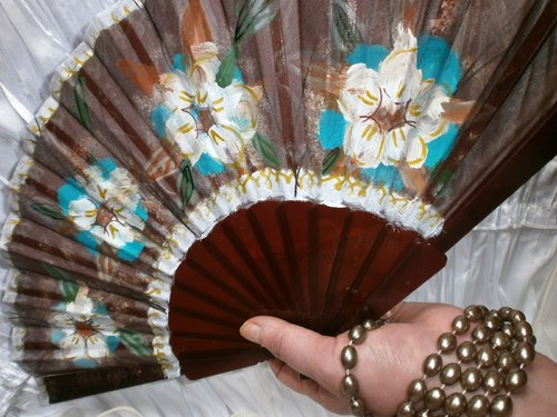 Luxusní vějíř - Blue - Brown breeze — foto 1