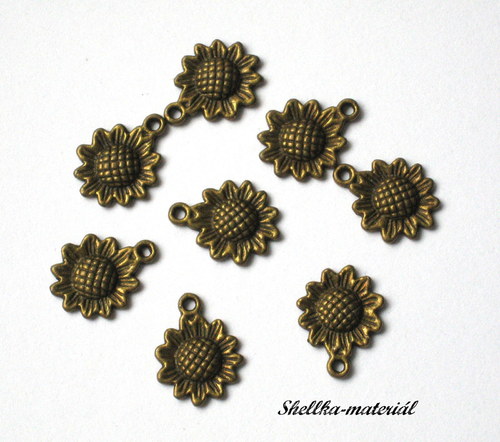 1722.Slunečnice/ 16x12mm/ 2 kusy