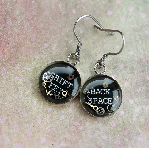 Old typewriter earings — foto 1