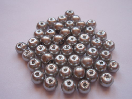Voskované perly šedé 6 mm 40 ks — foto 1