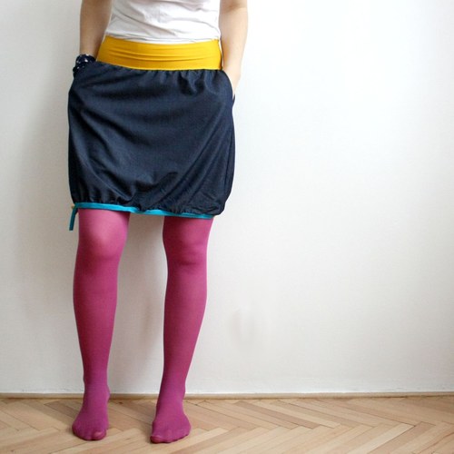 Džínová s kapsami :) M/L — foto 1