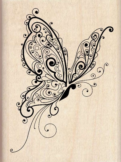 Inkadinkado dřevěné razítko - Butterfly — foto 1