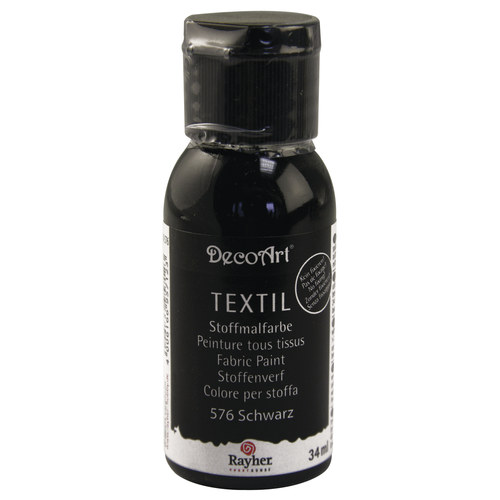 Barva na textil nezažehlovací 34ml - Černá — foto 1